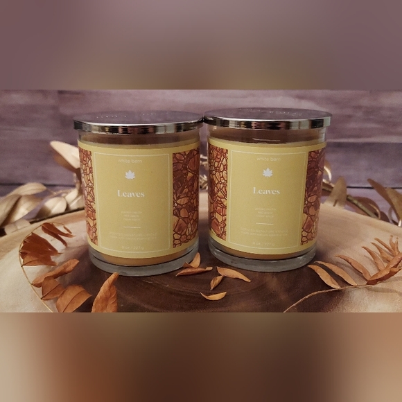 Bath & Body Works Leaves Candle White Barn Leaves Candle B&BW Glass Jar with Lid - Picture 5 of 5